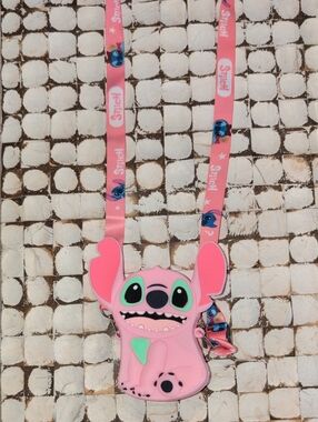 Pink Stitch Character Crossbody Bag for Kids with Adjustable Strap